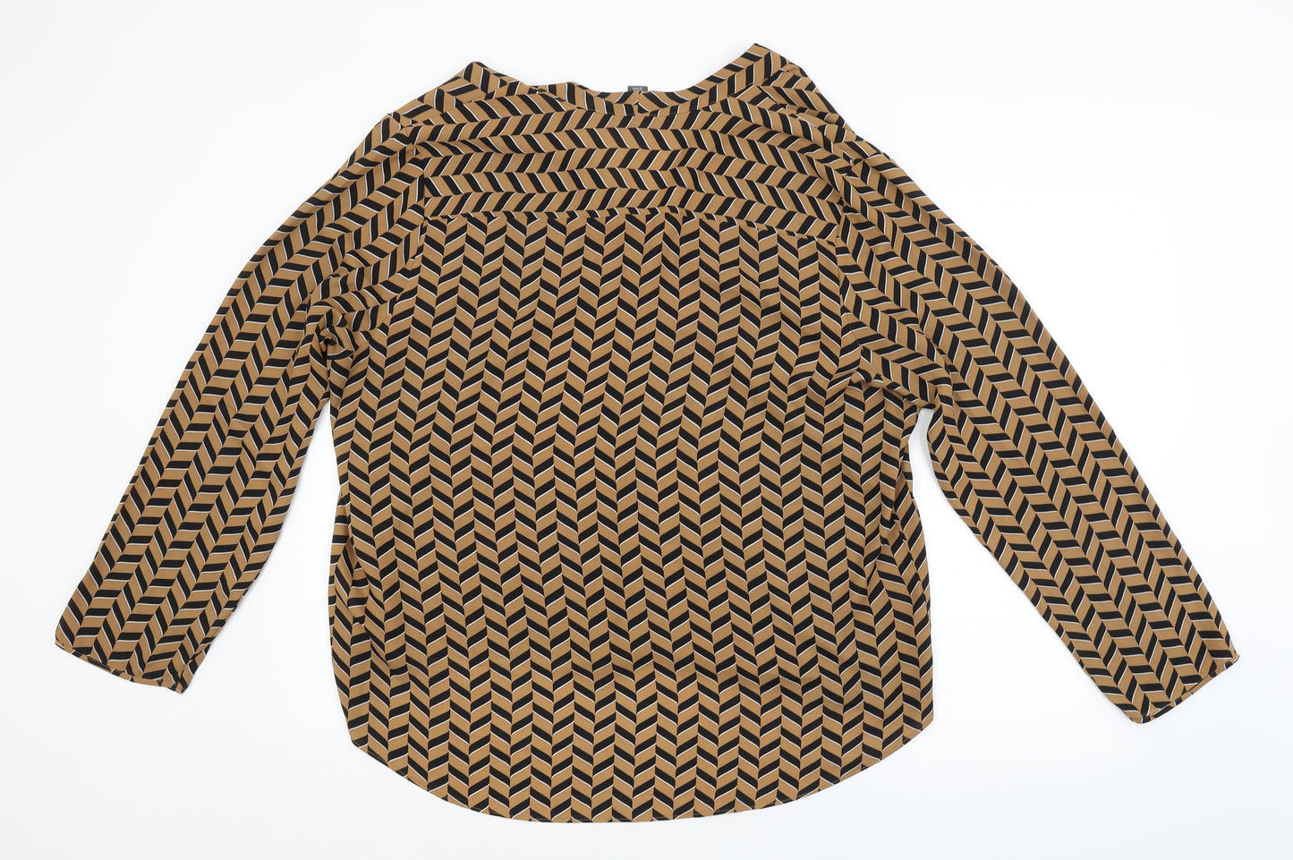 Primark Womens Brown Striped  Basic Blouse Size 20