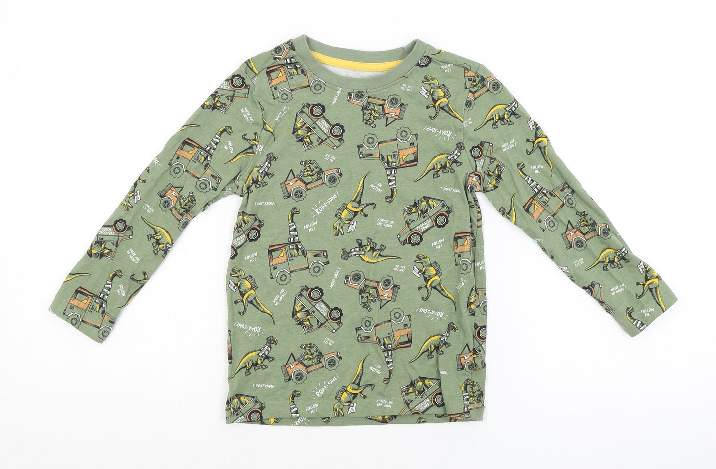 Nutmeg Boys Green Animal Print  Basic T-Shirt Size 3-4 Years
