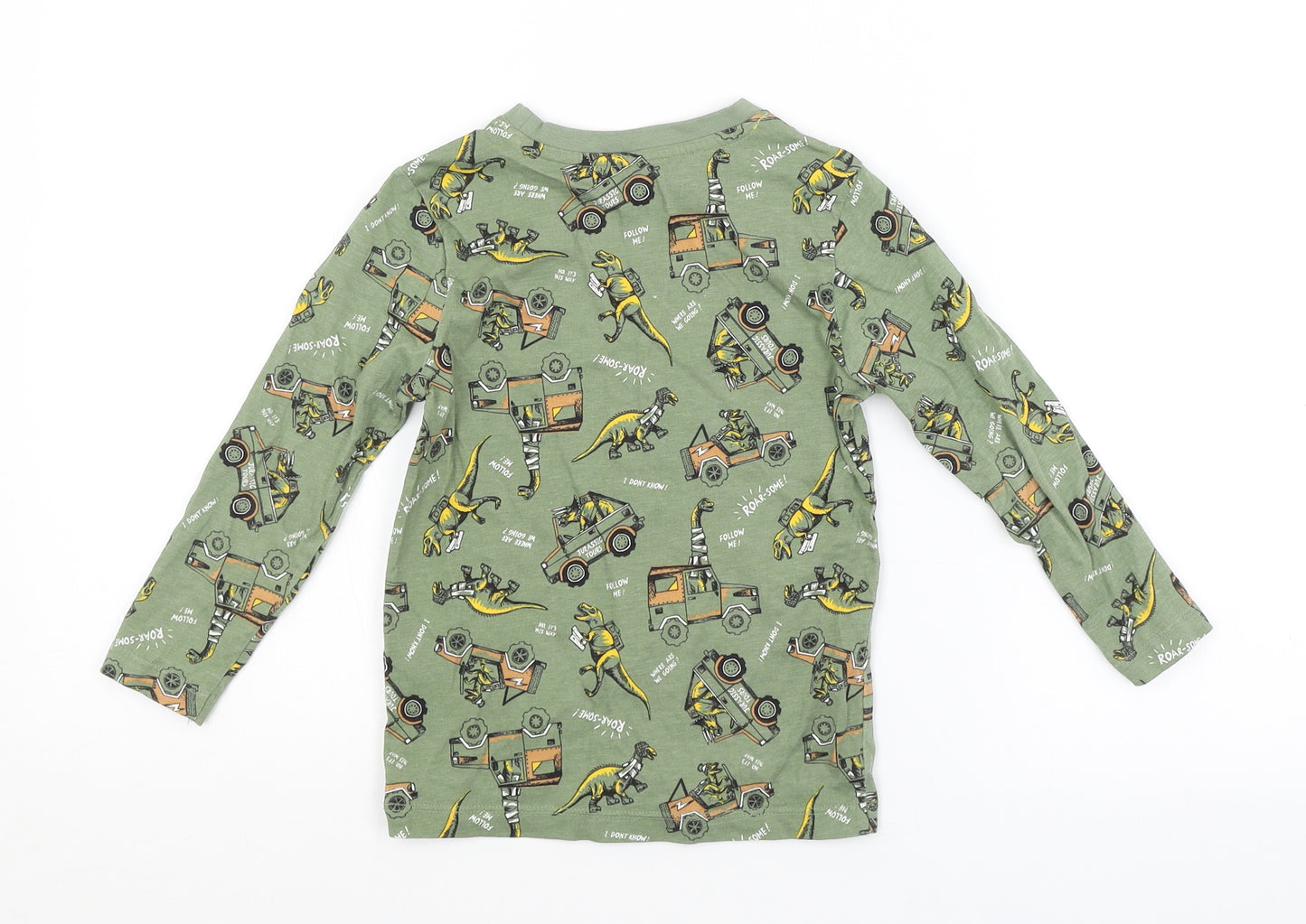 Nutmeg Boys Green Animal Print  Basic T-Shirt Size 3-4 Years