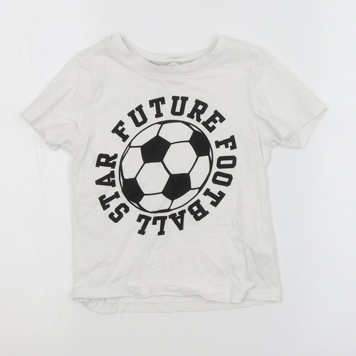 H&M Boys White   Basic T-Shirt Size 3-4 Years