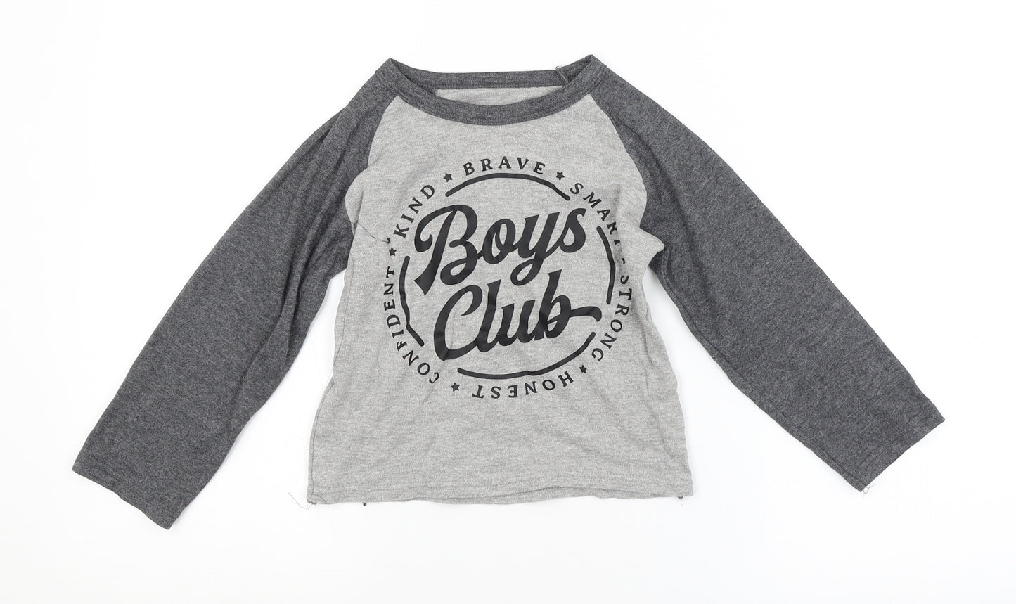 Preworn Boys Grey   Basic T-Shirt Size 3-4 Years