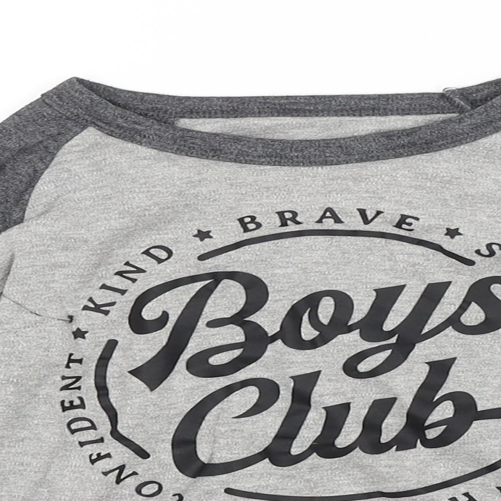 Preworn Boys Grey   Basic T-Shirt Size 3-4 Years