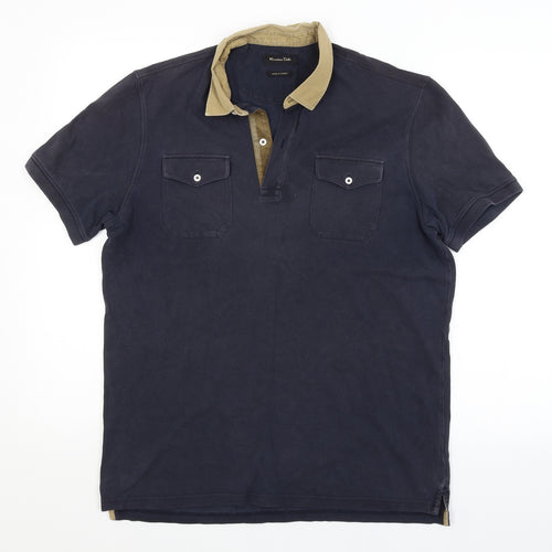 Massimo Dutti Mens Blue    Polo Size L