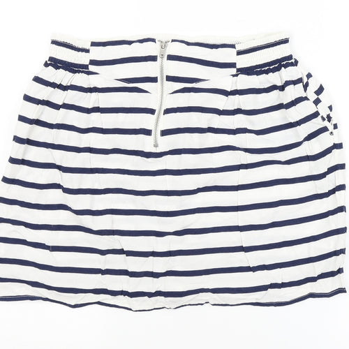 H&M Womens White Striped  A-Line Skirt Size 16