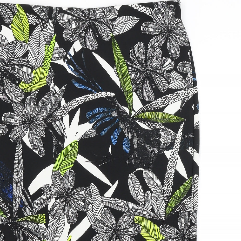 Papaya Womens Black Floral  Straight & Pencil Skirt Size 16