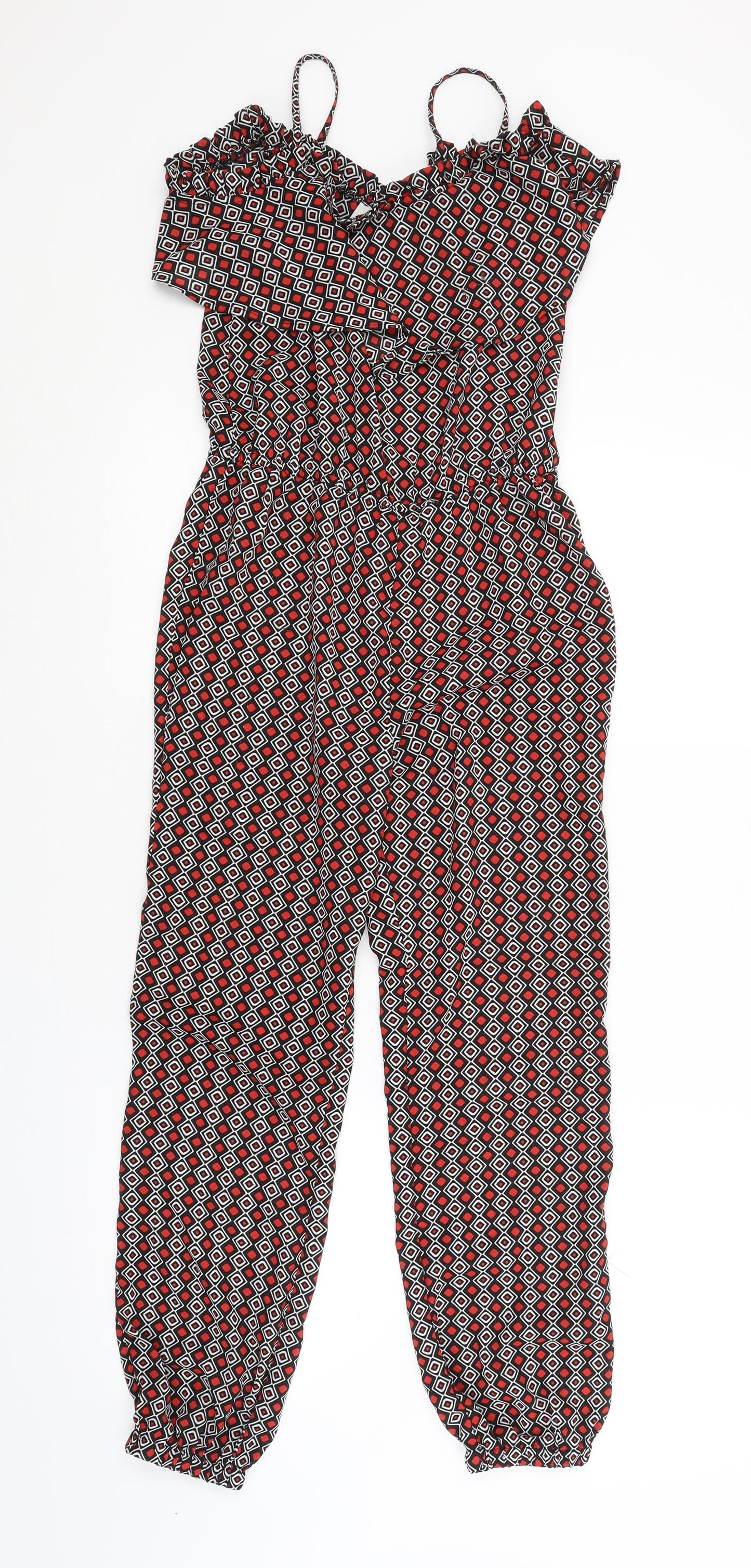 River Island Girls Multicoloured Argyle/Diamond  Jumpsuit One-Piece Size 10 Years