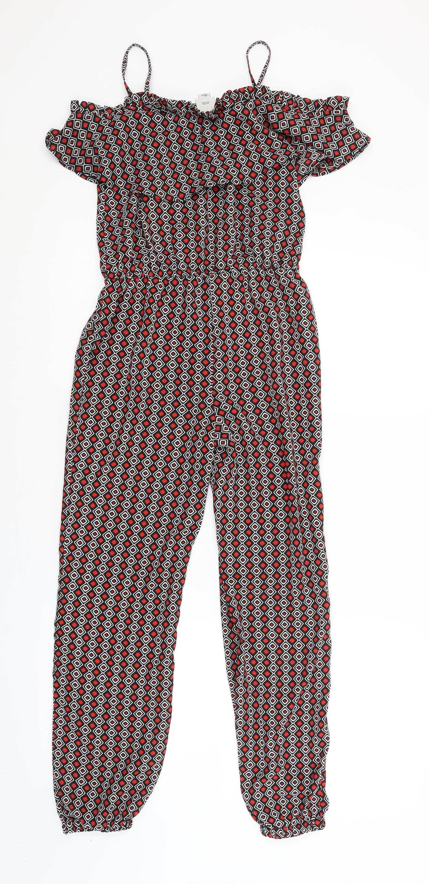River Island Girls Multicoloured Argyle/Diamond  Jumpsuit One-Piece Size 10 Years