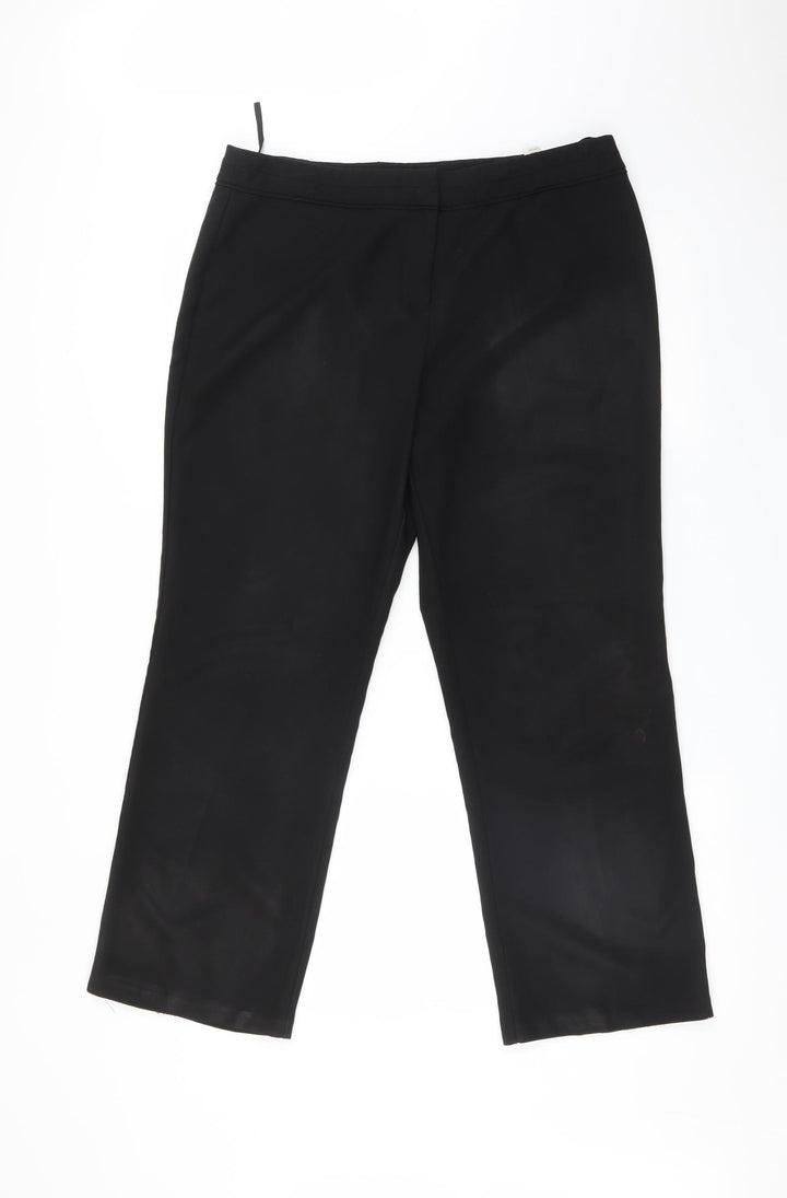F&F Womens Black Trousers Size 14 L27 in