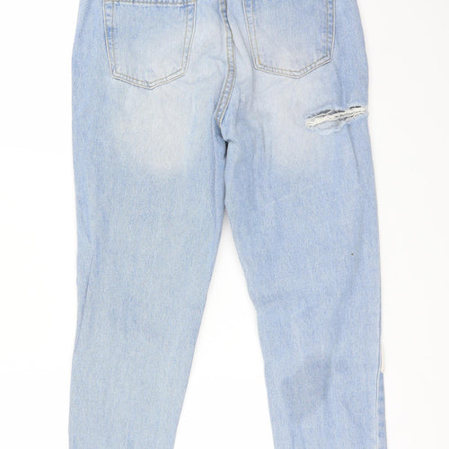PRETTYLITTLETHING Womens Blue   Straight Jeans Size 8 L25 in