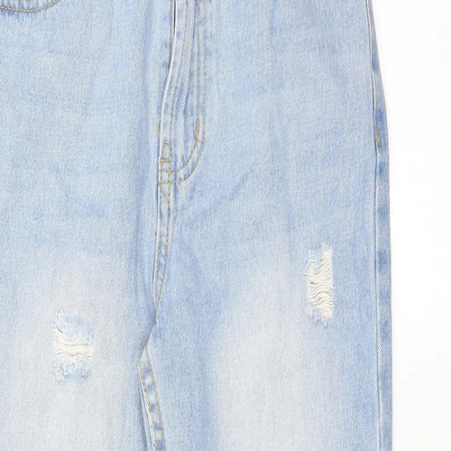 PRETTYLITTLETHING Womens Blue   Straight Jeans Size 8 L25 in