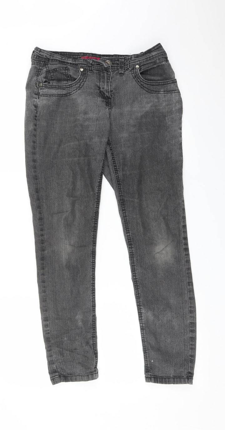 Preworn Womens Grey   Skinny Jeans Size 10 L27 in