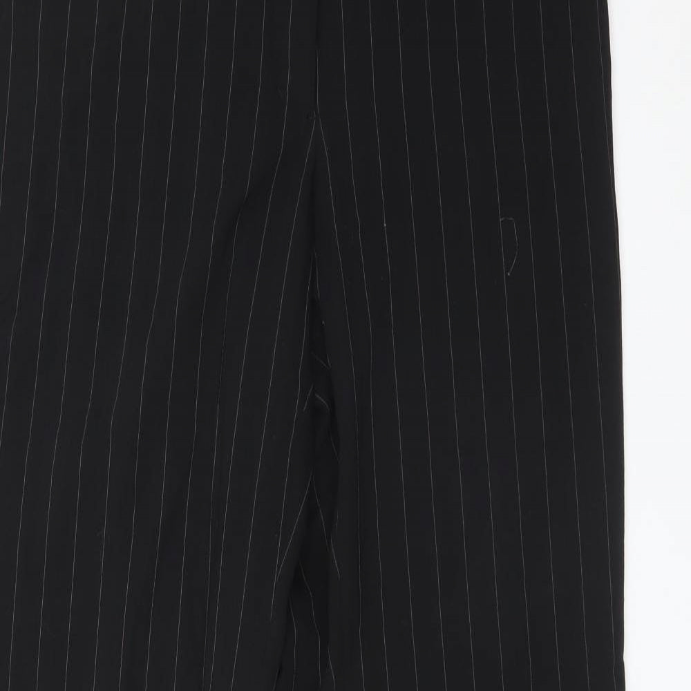 H&M Womens Black Striped  Dress Pants Trousers Size 16 L32 in