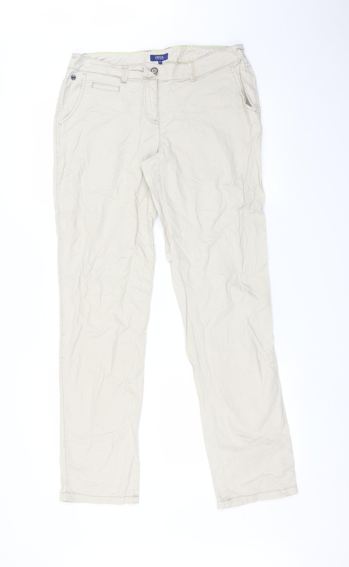 Cecil Womens Beige   Chino Trousers Size 32 L30 in