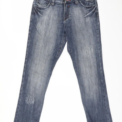 LA VIRTU Womens Blue   Straight Jeans Size 14 L27 in