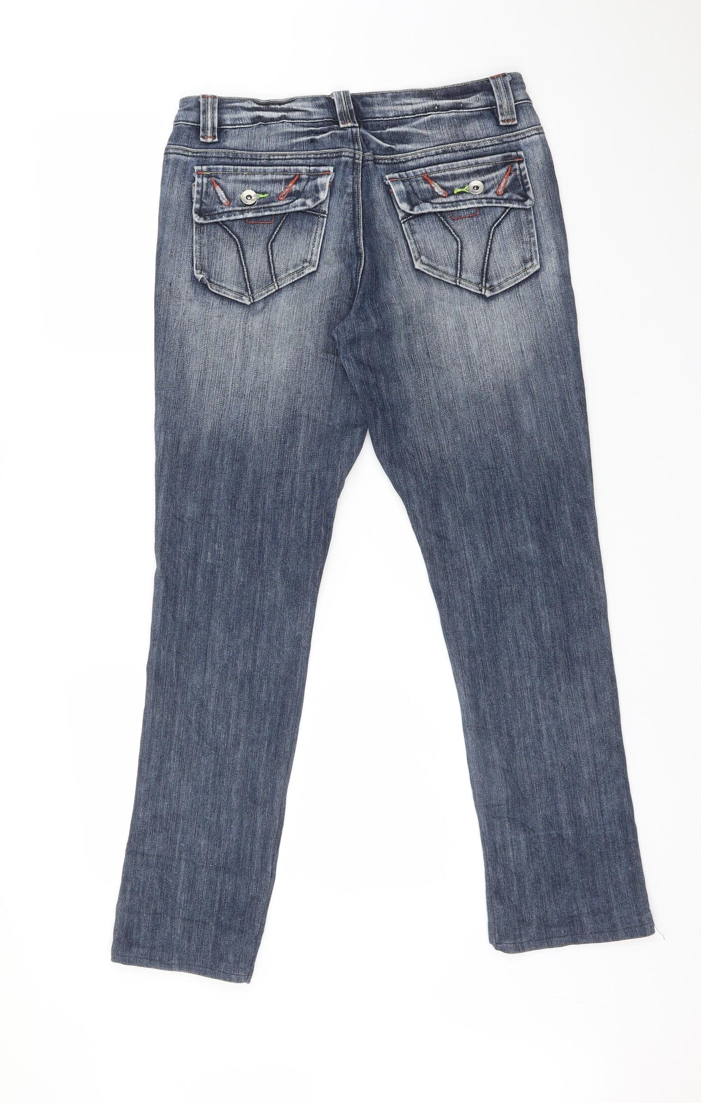 LA VIRTU Womens Blue   Straight Jeans Size 14 L27 in