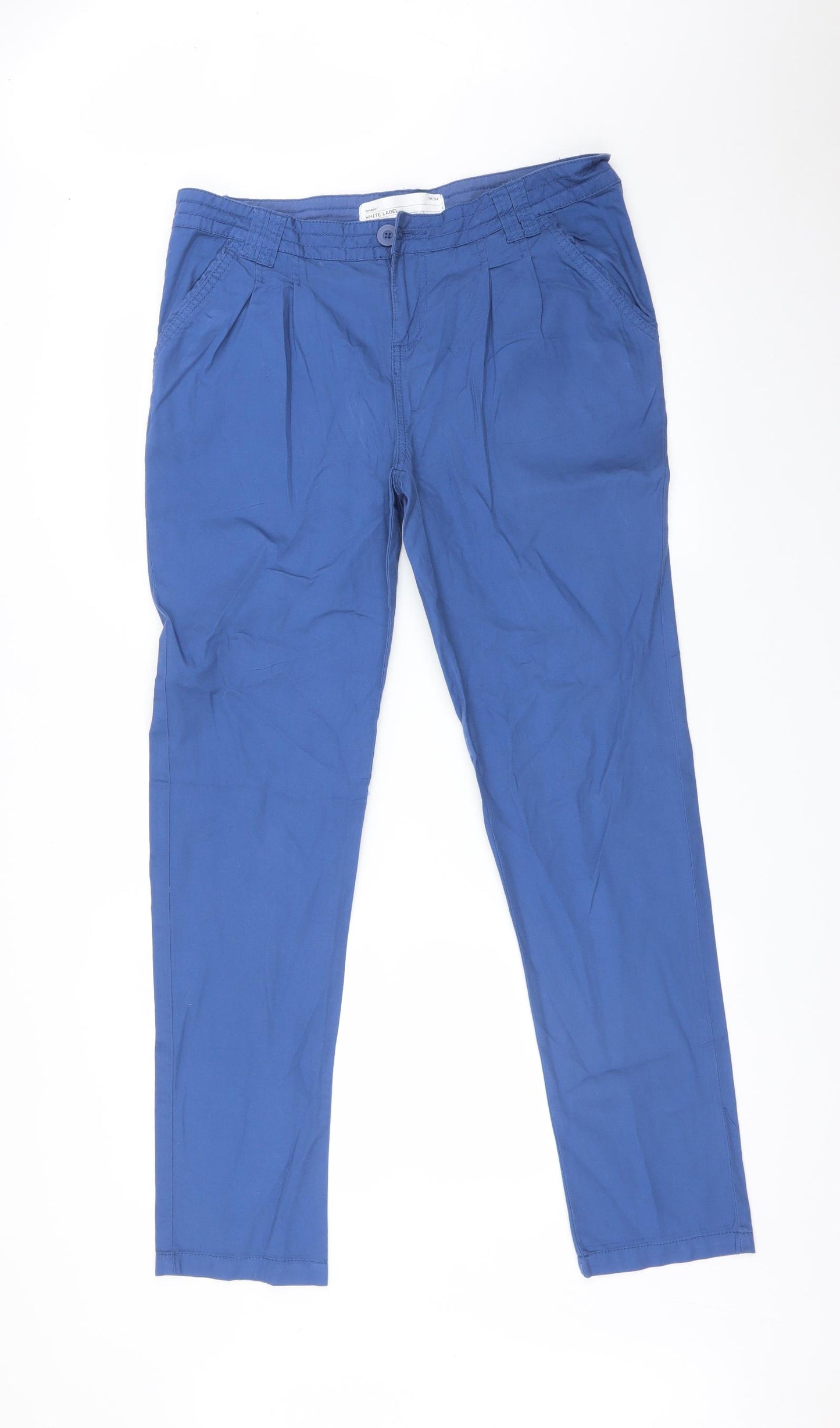 WHITE LABEL Womens Blue   Chino Trousers Size 14 L30 in