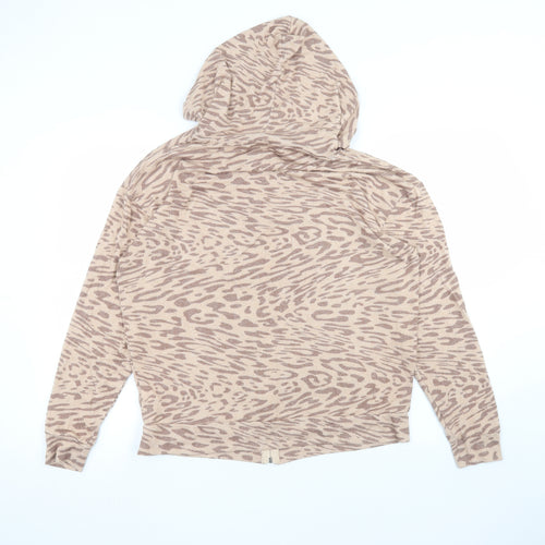 Capsule Womens Brown Animal Print  Full Zip Hoodie Size 14