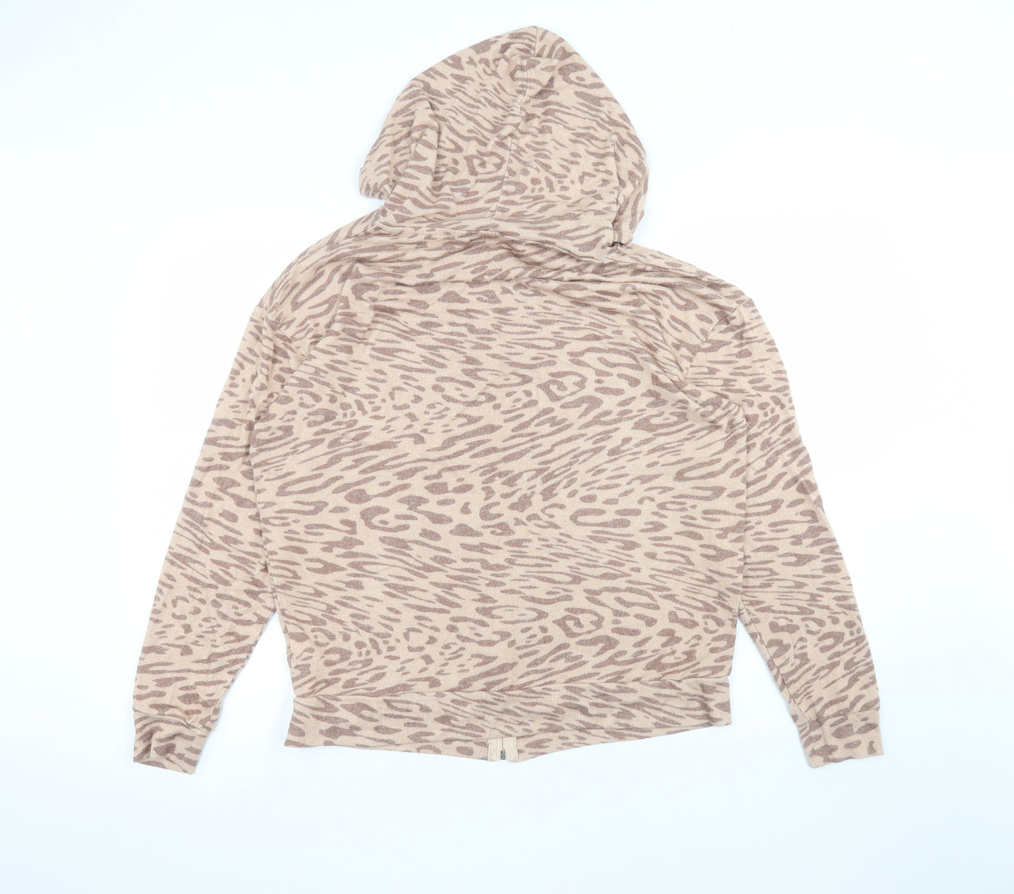 Capsule Womens Brown Animal Print  Full Zip Hoodie Size 14