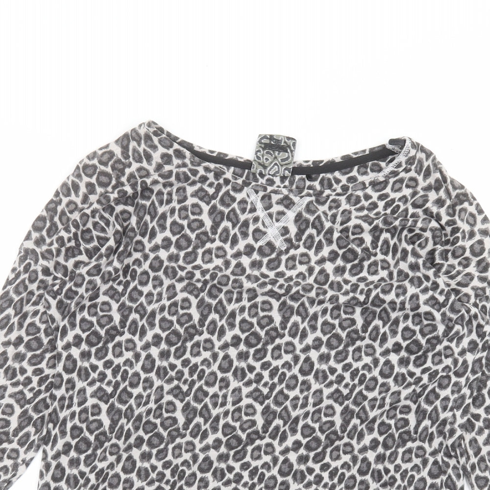 NEXT Womens Black Animal Print  Basic T-Shirt Size 8