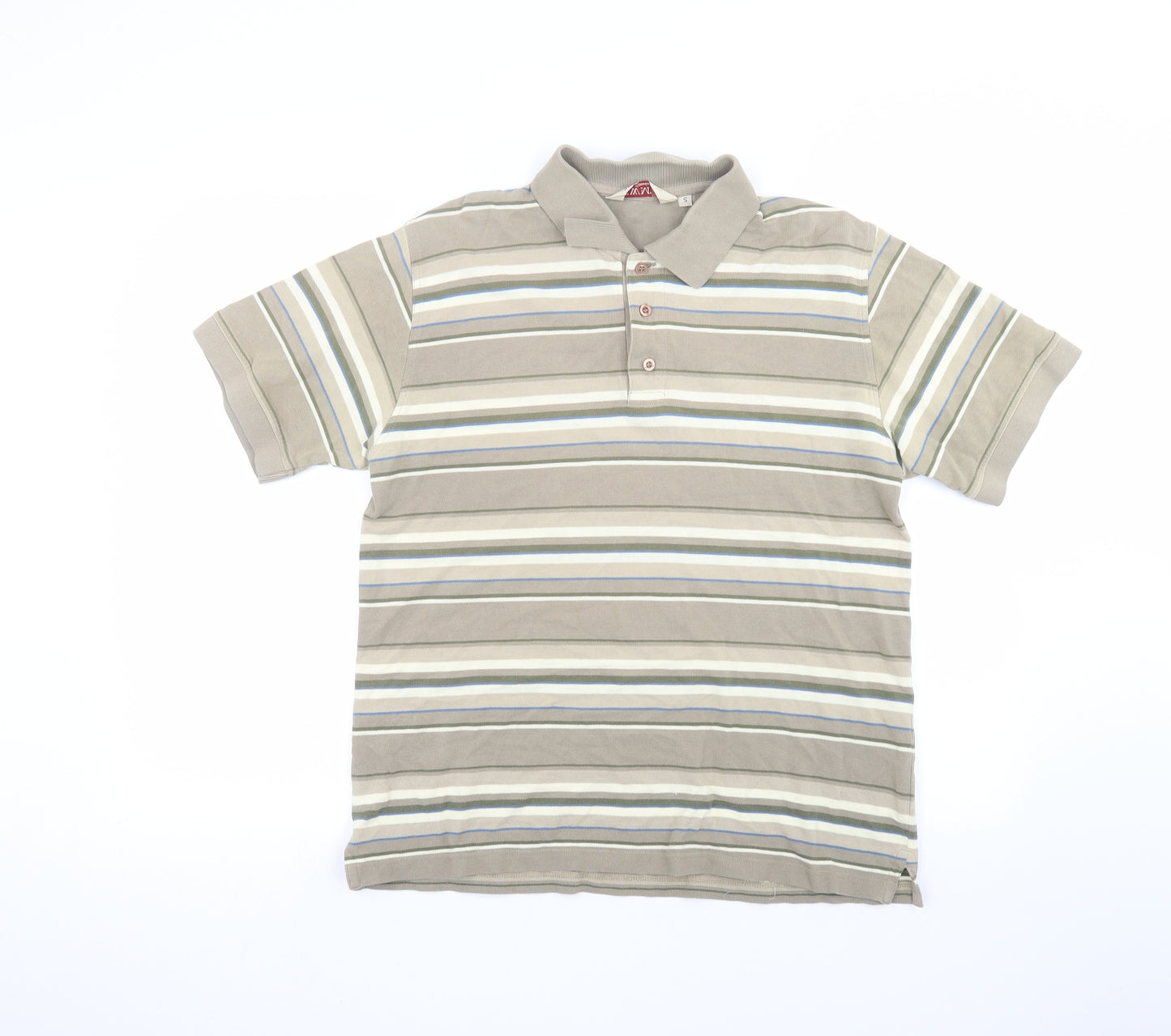EWM Mens Green Striped   Polo Size S