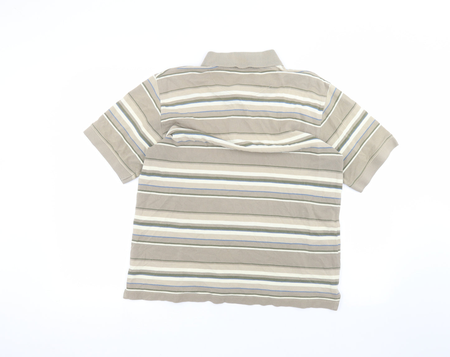 EWM Mens Green Striped   Polo Size S