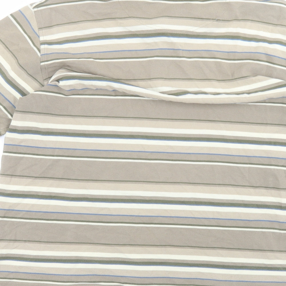EWM Mens Green Striped   Polo Size S