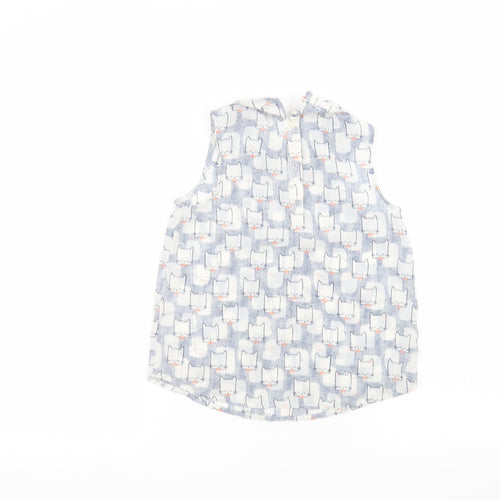 George Girls Blue   Basic T-Shirt Size 6-7 Years