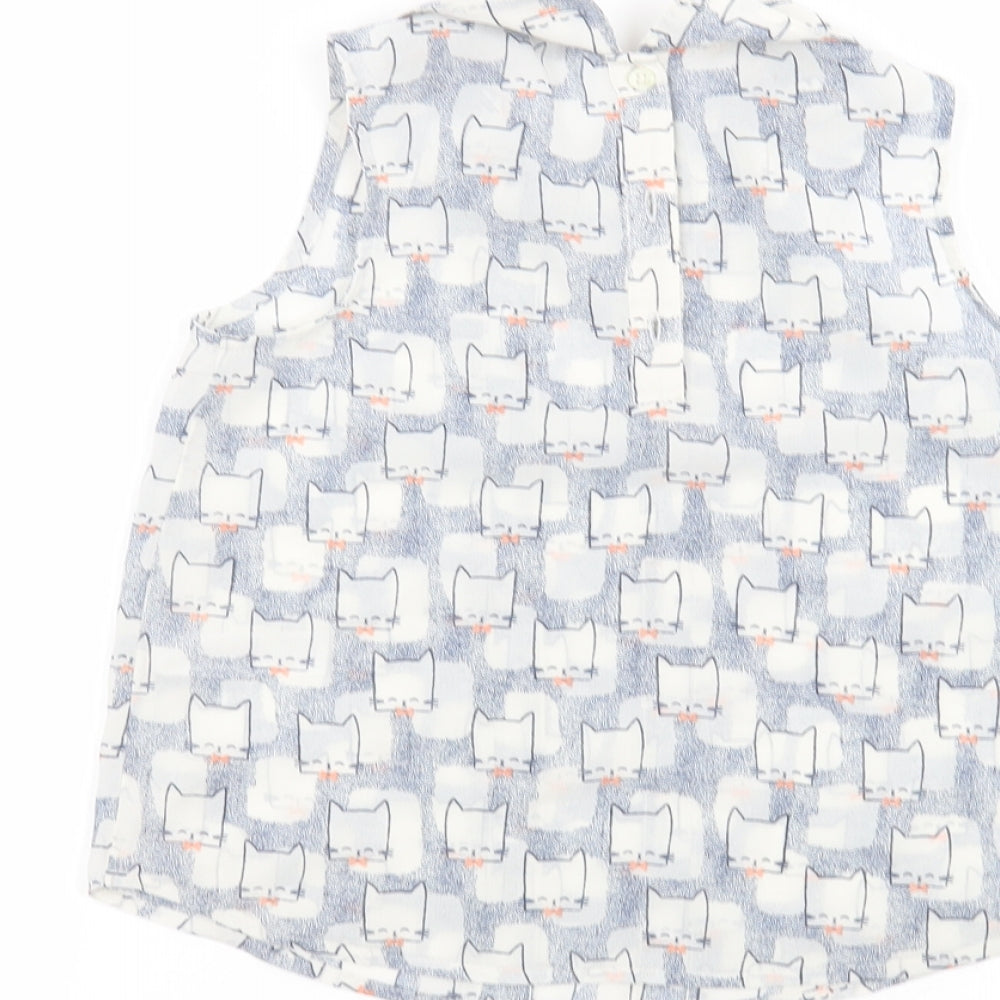 George Girls Blue   Basic T-Shirt Size 6-7 Years