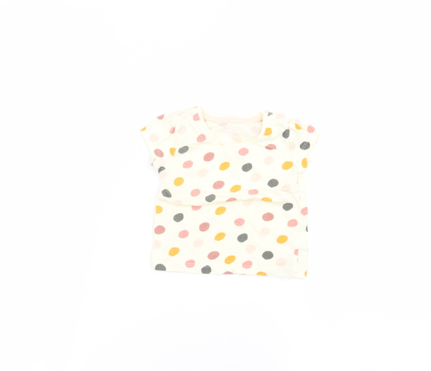 Primark Baby Beige Polka Dot  Basic T-Shirt Size 6-9 Months