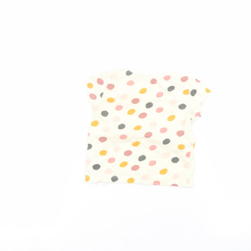 Primark Baby Beige Polka Dot  Basic T-Shirt Size 6-9 Months