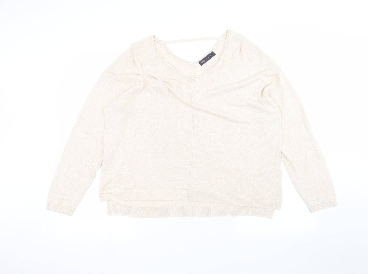 Marks and Spencer Womens Beige   Pullover Jumper Size 18