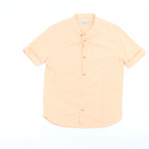 Zara Girls Pink Striped  Basic Button-Up Size 9 Years
