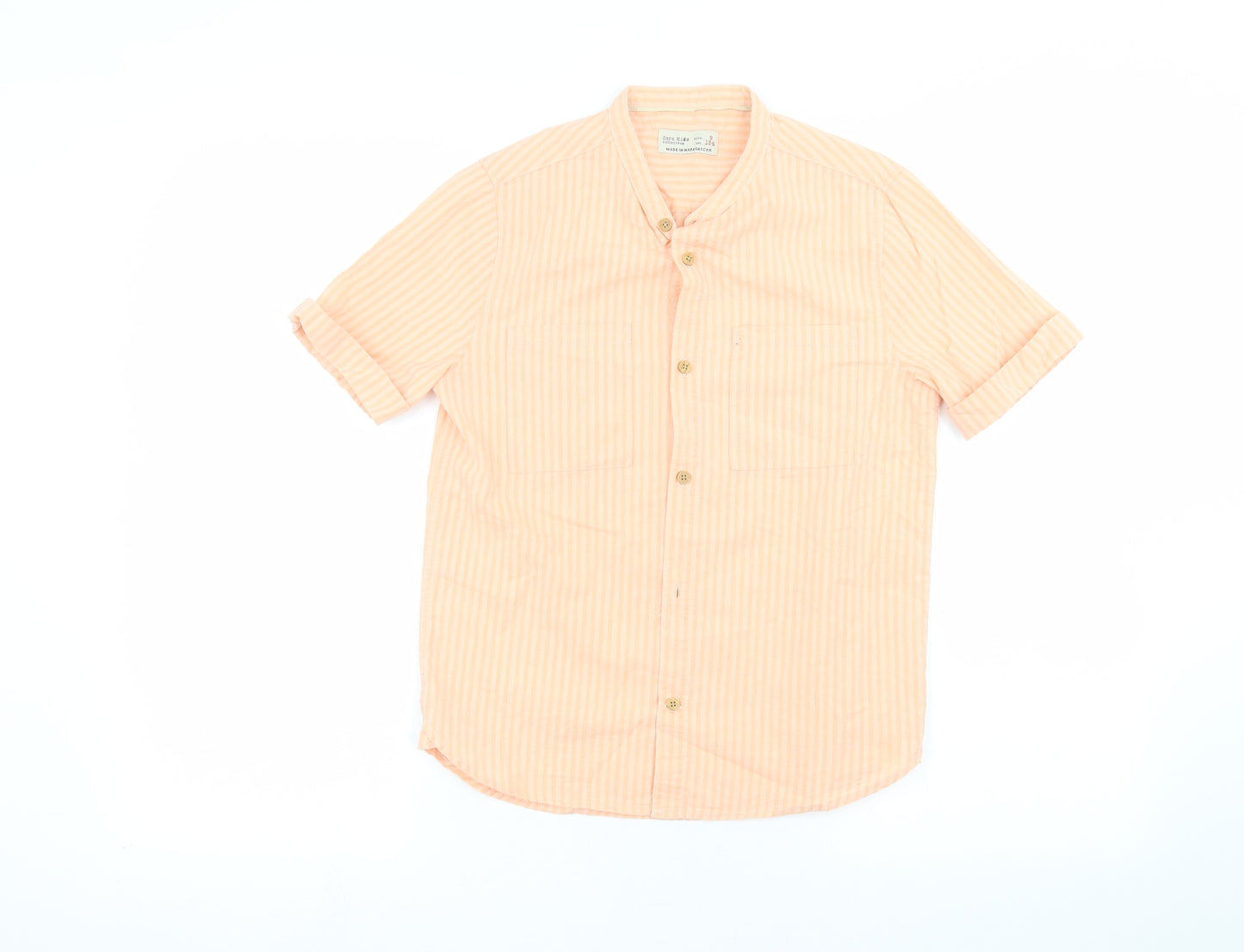 Zara Girls Pink Striped  Basic Button-Up Size 9 Years