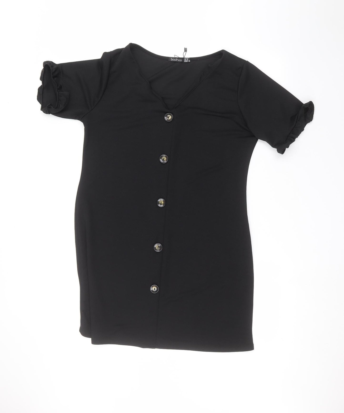 Boohoo Womens Black   Basic Button-Up Size 20