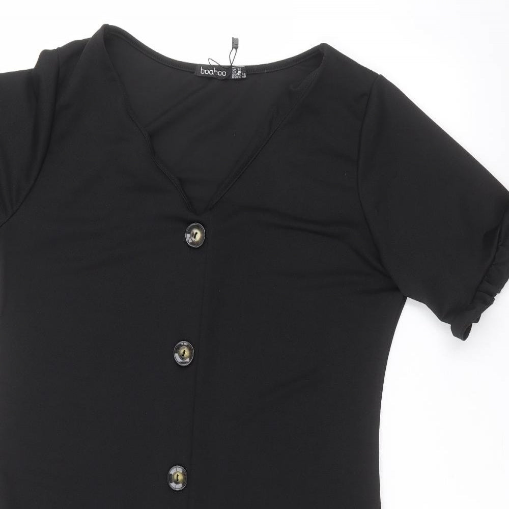 Boohoo Womens Black   Basic Button-Up Size 20
