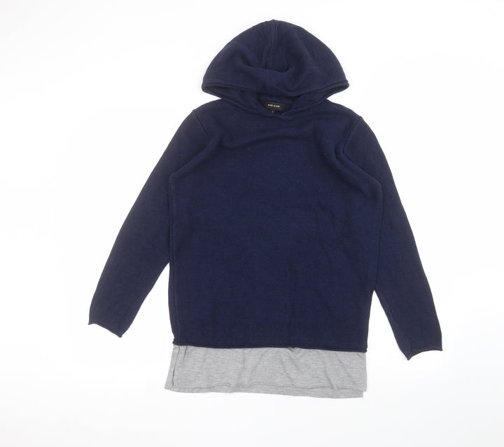 River Island Womens Blue Pullover Hoodie Size S