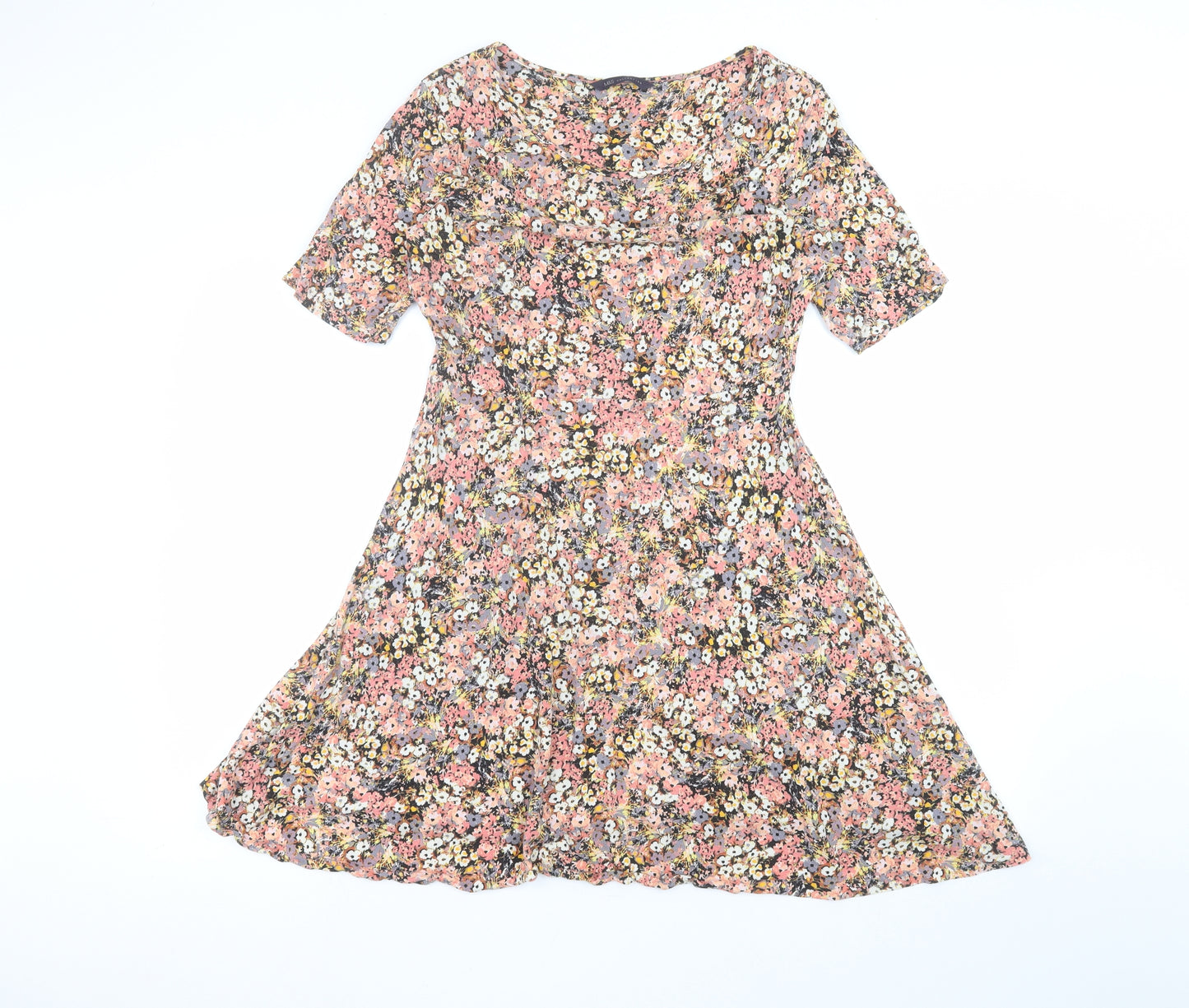 Marks and Spencer Womens Pink Floral  A-Line  Size 12