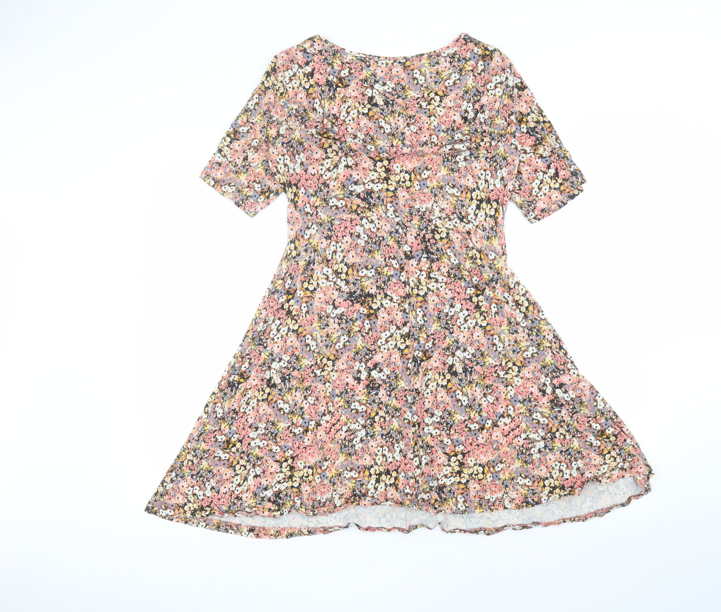 Marks and Spencer Womens Pink Floral  A-Line  Size 12
