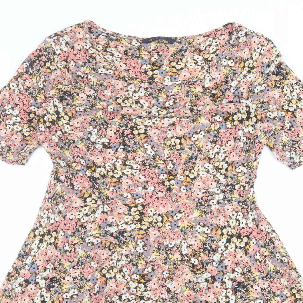 Marks and Spencer Womens Pink Floral  A-Line  Size 12