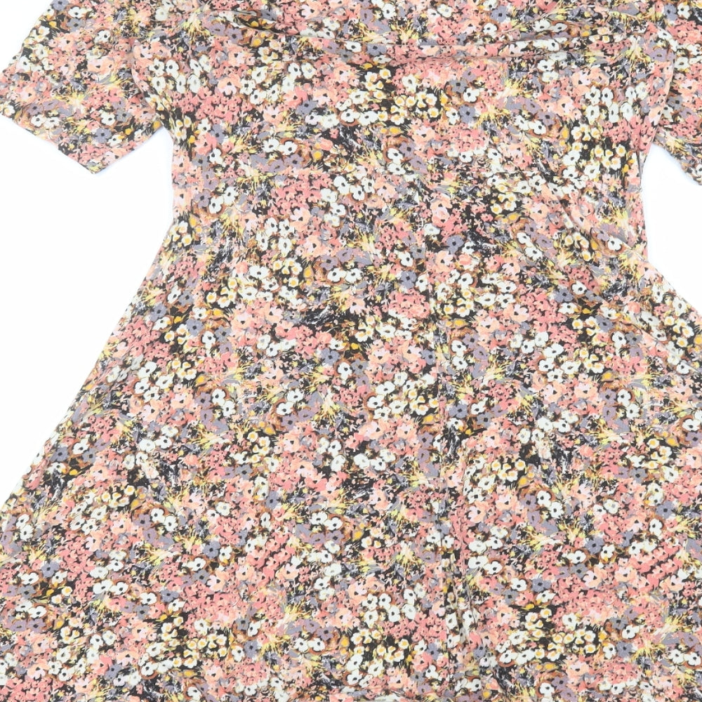 Marks and Spencer Womens Pink Floral  A-Line  Size 12