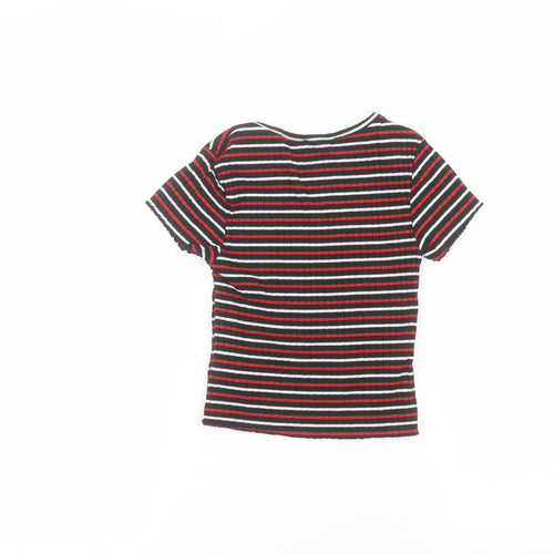 Primark Boys Black Striped  Basic T-Shirt Size 8-9 Years