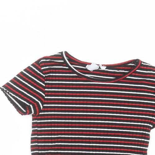 Primark Boys Black Striped  Basic T-Shirt Size 8-9 Years