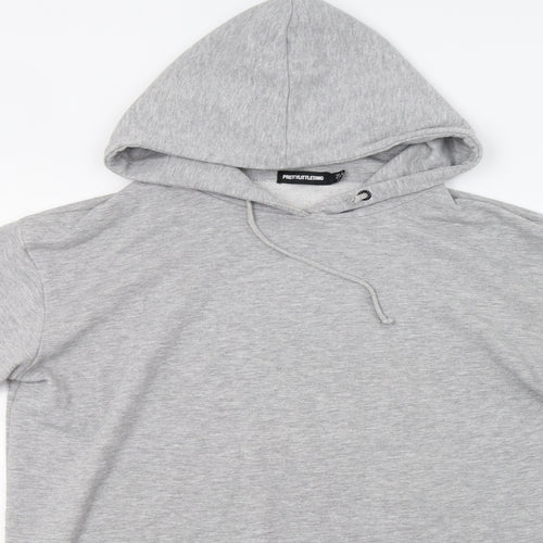 Pretty Little Thing Womens Grey   Pullover Hoodie Size 8
