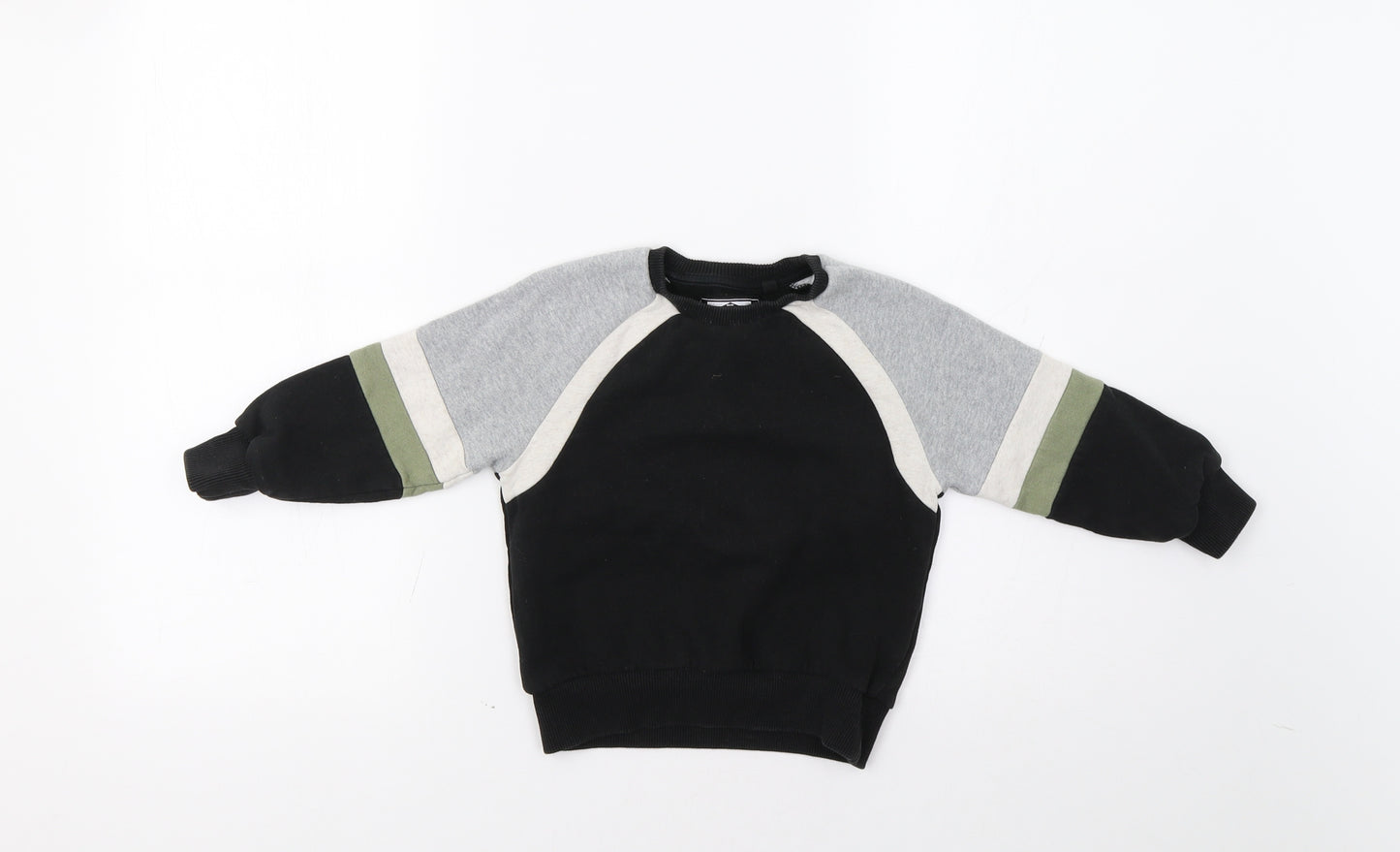 NEXT Boys Black Colourblock  Pullover Sweatshirt Size 2-3 Years
