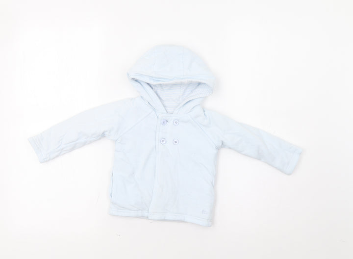 French Connection Baby Blue Striped  Overcoat Coatigan Size 6-9 Months