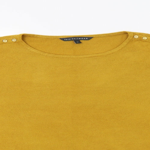 Bonmarché Womens Yellow   Pullover Jumper Size 14