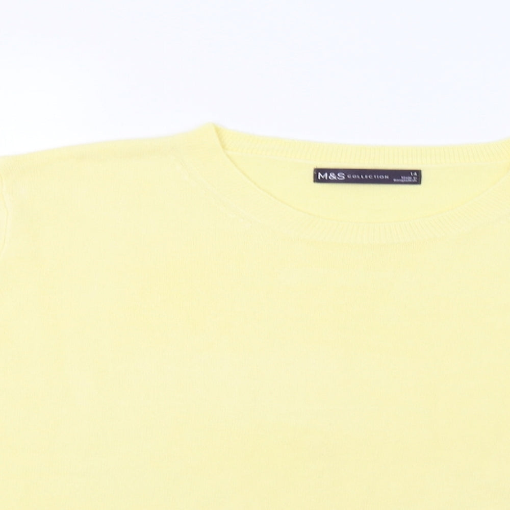 M&S Womens Yellow   Pullover Jumper Size 14