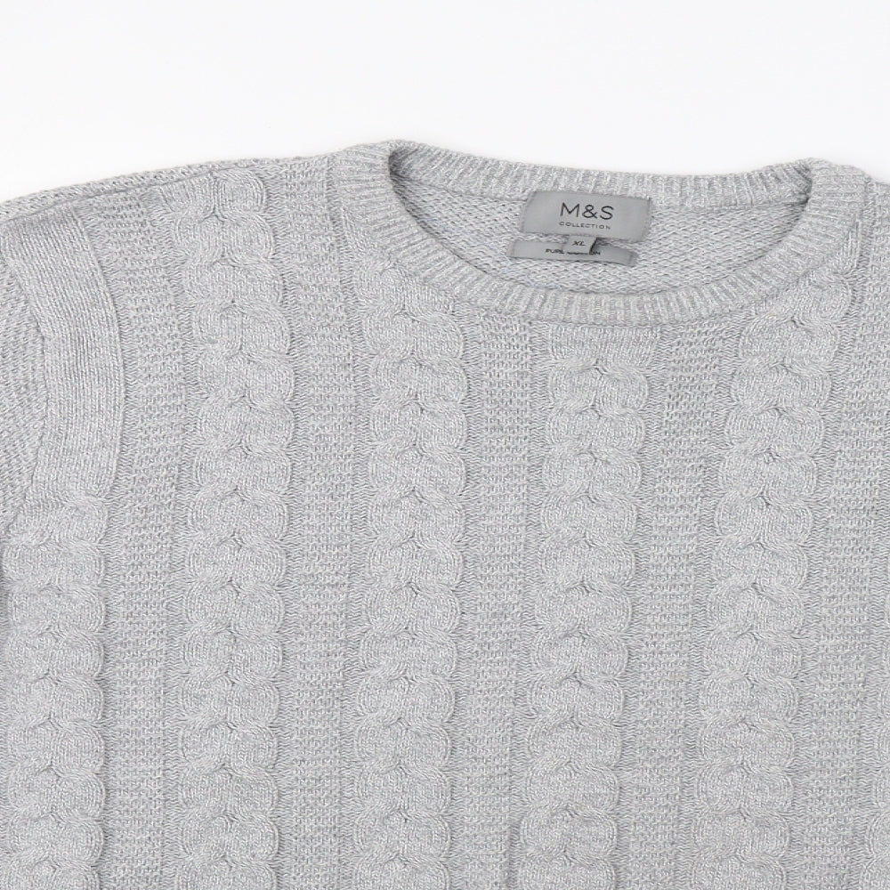 M&S Mens Grey   Pullover Jumper Size XL