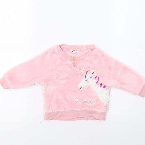 Very Baby Pink   Pullover Jumper Size 9-12 Months  - Unicorn