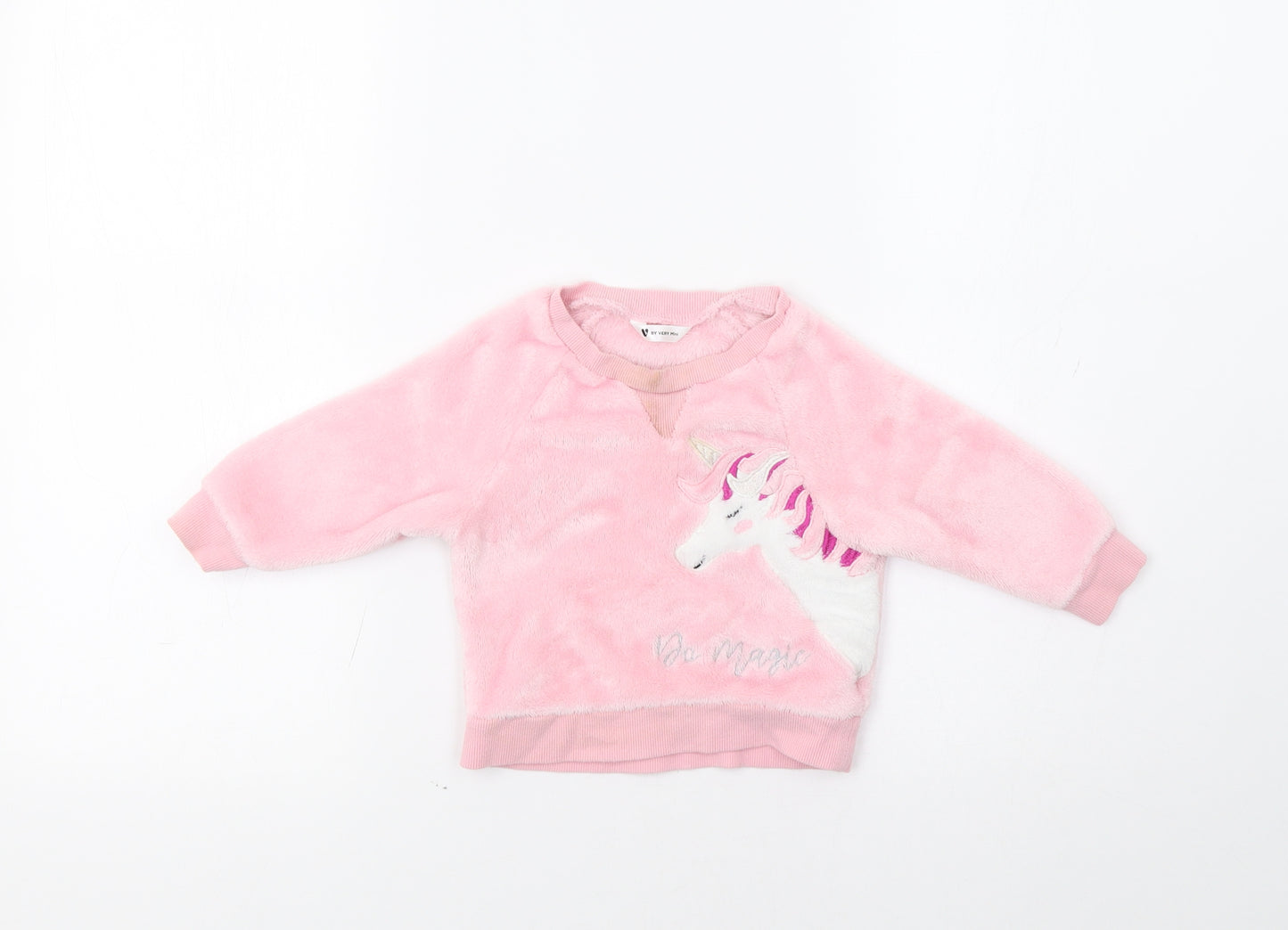 Very Baby Pink   Pullover Jumper Size 9-12 Months  - Unicorn